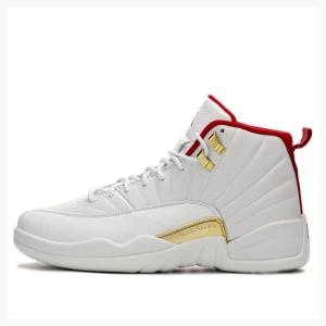 Air Jordan 12 Nike Retro FIBA Tênis de Basquete Masculino Branco Vermelhas | JD-092WY