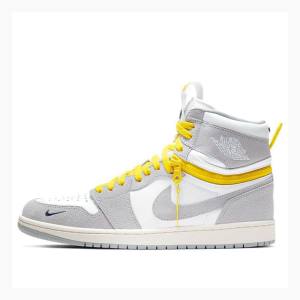 Air Jordan 1 Nike High Switch Tênis de Basquete Masculino Branco Cinzentas Amarelas | JD-089PY