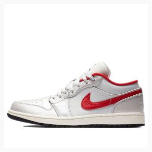 Air Jordan 1 Nike Low 'Night Atletismo' Tênis Masculino Branco Vermelhas | JD-617NB