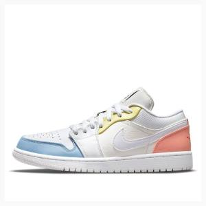 Air Jordan 1 Nike Low To My First Coach Tênis Masculino Amarelas Azuis Rosa | JD-983ZM