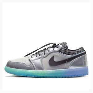 Air Jordan 1 Nike Low Toggle Silver Tênis Feminino Prateadas Pretas | JD-578GX