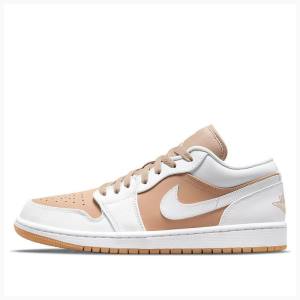 Air Jordan 1 Nike Low Tênis Masculino Branco Bege | JD-326VE