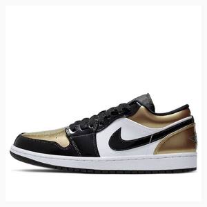 Air Jordan 1 Nike Low Tênis Masculino Douradas Pretas | JD-129BN