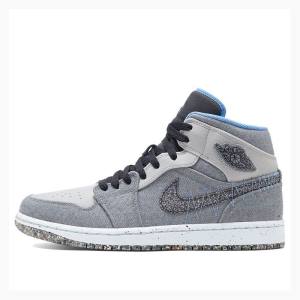 Air Jordan 1 Nike Medio Crater Tênis de Basquete Masculino Cinzentas Pretas Azuis | JD-456FL