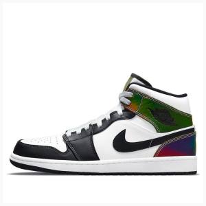 Air Jordan 1 Nike Medio Heat Reactive Tênis de Basquete Masculino Branco Pretas | JD-324YM