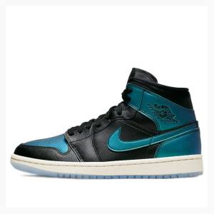 Air Jordan 1 Nike Medio Iridescent Tênis de Basquete Feminino Azuis Pretas | JD-439ZO