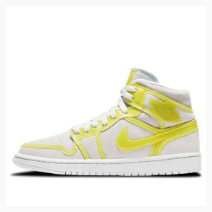 Air Jordan 1 Nike Medio LX(W) Tênis de Basquete Feminino Branco Amarelas | JD-869RC