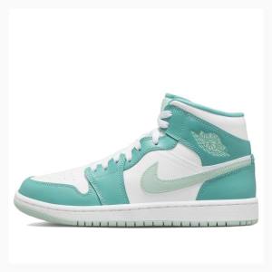 Air Jordan 1 Nike Medio Marine Tênis de Basquete Feminino Branco Verdes | JD-952OH