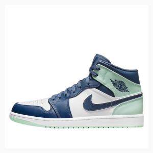 Air Jordan 1 Nike Medio Mint Tênis de Basquete Masculino Azuis Branco | JD-517QG