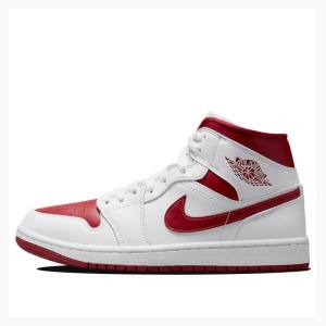 Air Jordan 1 Nike Medio Reverse Chicago Tênis de Basquete Feminino Branco Vermelhas | JD-236AL