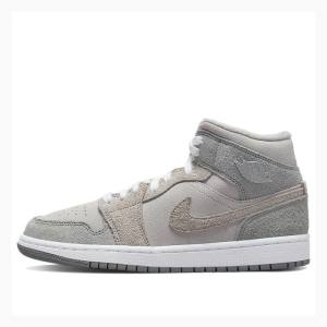 Air Jordan 1 Nike Medio SE Tênis de Basquete Feminino Cinzentas | JD-570WS