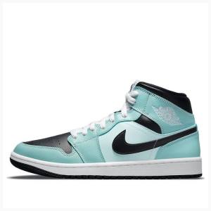 Air Jordan 1 Nike Medio Teal Tint Tênis de Basquete Feminino Azuis Pretas | JD-281VW