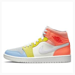 Air Jordan 1 Nike Medio 'To My First Coach' To My First Coach (W) Tênis de Basquete Feminino Branco Laranja Amarelas | JD-961DF