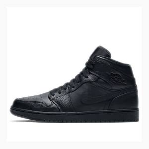 Air Jordan 1 Nike Medio Triple Tênis de Basquete Masculino Pretas | JD-145JT