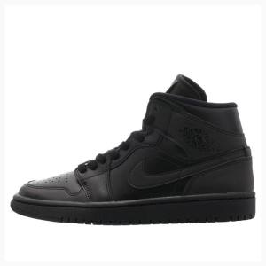 Air Jordan 1 Nike Medio Triple Tênis de Basquete Feminino Pretas | JD-213RQ