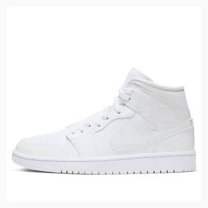 Air Jordan 1 Nike Medio Triple Tênis de Basquete Feminino Branco | JD-391FR