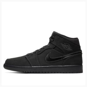 Air Jordan 1 Nike Medio Triple Tênis de Basquete Masculino Pretas | JD-528KG