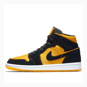 Air Jordan 1 Nike Medio Tênis de Basquete Masculino Douradas Pretas | JD-035CD