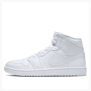 Air Jordan 1 Nike Medio Tênis de Basquete Masculino Branco | JD-078BS