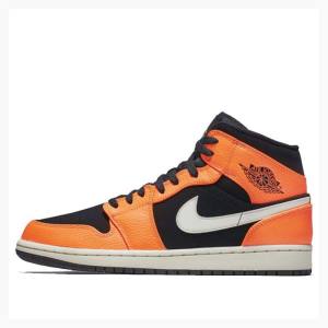 Air Jordan 1 Nike Medio Tênis de Basquete Masculino Laranja Pretas | JD-518CF