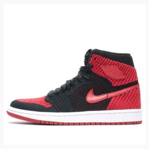 Air Jordan 1 Nike Retro Flyknit Banned - Bred Tênis de Basquete Masculino Vermelhas Pretas | JD-794VK