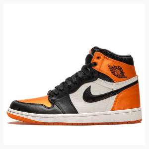 Air Jordan 1 Nike Retro HI OG SL Satin - Shattered Backboard Tênis de Basquete Feminino Pretas Laranja | JD-873KZ