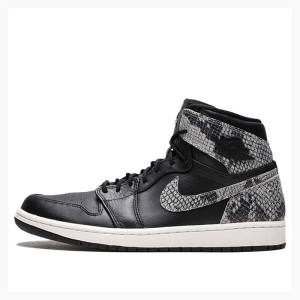 Air Jordan 1 Nike Retro HI PRM Snake - Phantom Tênis de Basquete Feminino Pretas Cinzentas | JD-038SW