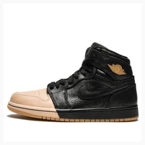 Air Jordan 1 Nike Retro HI PRM Tan Tênis de Basquete Feminino Pretas Marrom | JD-879MZ