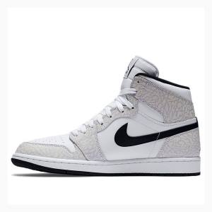 Air Jordan 1 Nike Retro High Elephant Print Tênis de Basquete Masculino Branco Pretas | JD-864DA