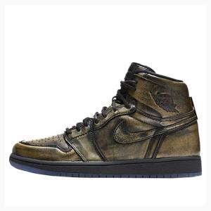 Air Jordan 1 Nike Retro High OG Wings Tênis de Basquete Masculino Douradas | JD-603BK