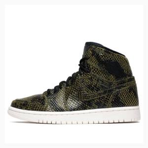 Air Jordan 1 Nike Retro High Premium 'Snakeskin' Tênis de Basquete Feminino Verde Oliva | JD-365SR