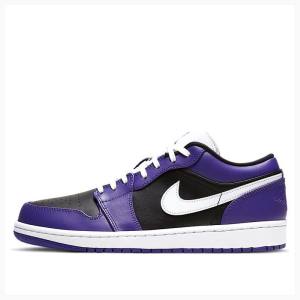 Air Jordan 1 Nike Retro Low Court Tênis Masculino Roxo Pretas | JD-725OX