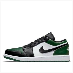 Air Jordan 1 Nike Retro Low Tênis Masculino Pretas Branco Verdes | JD-502IF