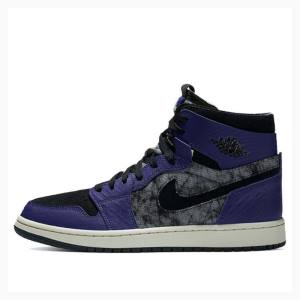 Air Jordan 1 Nike Zoom Air CMFT BBS Bayou Boys Tênis de Basquete Masculino Roxo Pretas | JD-183PK