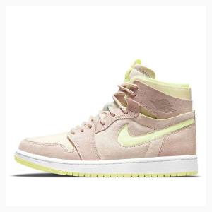 Air Jordan 1 Nike Zoom Air CMFT Lemon Twist Tênis de Basquete Feminino Amarelas Rosa | JD-952XF