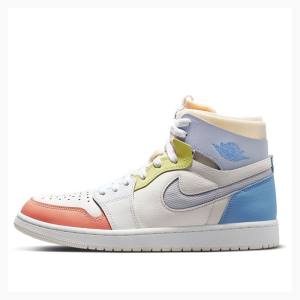 Air Jordan 1 Nike Zoom Air CMFT To My First Coach Tênis de Basquete Masculino Branco Azuis Vermelhas | JD-594MH