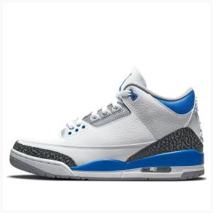 Air Jordan 3 Nike Retro Racer Tênis de Basquete Masculino Branco Azuis | JD-231ES