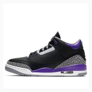 Air Jordan 3 Nike Retro Tênis de Basquete Masculino Pretas Roxo | JD-423UC