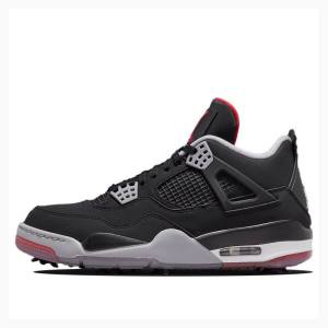 Air Jordan 4 Nike Retro Golfe Bred Tênis Masculino Pretas Vermelhas | JD-301XV