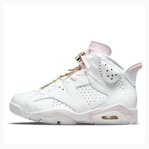 Air Jordan 6 Nike Retro Gold Hoops Tênis de Basquete Feminino Branco | JD-415QX