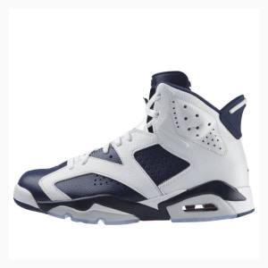 Air Jordan 6 Nike Retro Olympic Tênis de Basquete Masculino Branco Azul Marinho | JD-837UD