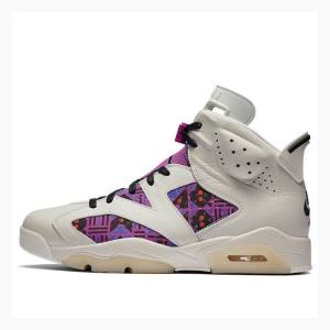 Air Jordan 6 Nike Retro Quai 54 Tênis de Basquete Masculino Branco Roxo | JD-603RX