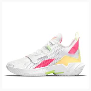 Air Jordan Nike Why Not Zer0.4 PF 4 Tênis de Basquete Masculino Branco Rosa Bege | JD-138GR