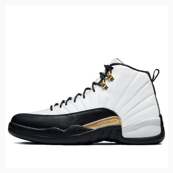 Air Jordan 12 Nike Retro Taxi Camurça Tênis de Basquete Masculino Branco Pretas | JD-169FP