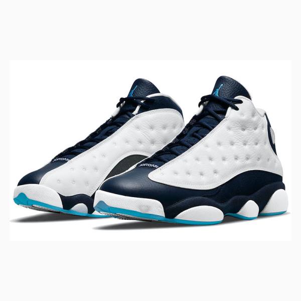 Air Jordan 13 Nike Retro Obsidian powder Tênis de Basquete Masculino Branco Azuis | JD-528NP