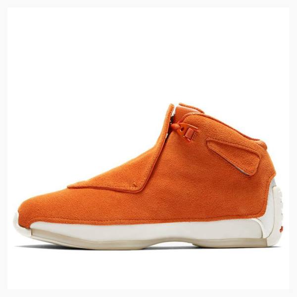 Air Jordan 18 Nike Retro Camurça Tênis de Basquete Masculino Laranja | JD-723ZI