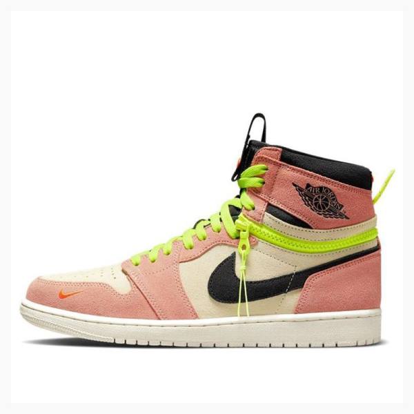 Air Jordan 1 Nike High Switch Peach Tênis de Basquete Masculino Pretas Rosa Verdes | JD-589NQ