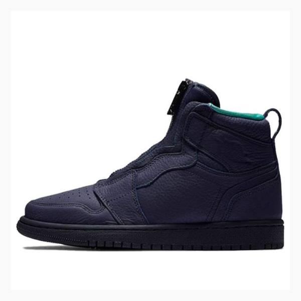 Air Jordan 1 Nike High Zip Blackened Tênis de Basquete Feminino Azul Marinho | JD-490EP