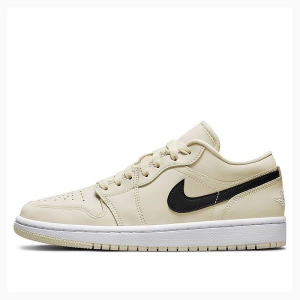 Air Jordan 1 Nike Low Creamy Coconut Milk Tênis Feminino Creme Pretas | JD-654HQ