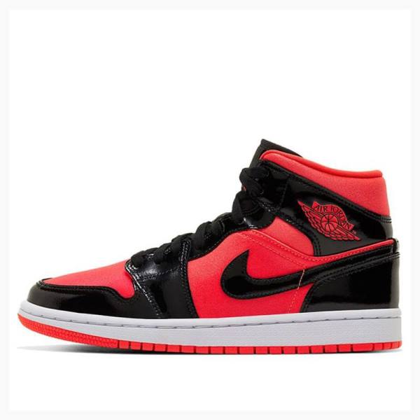 Air Jordan 1 Nike Medio Bright Crimson Tênis de Basquete Feminino Vermelhas Pretas | JD-915QA